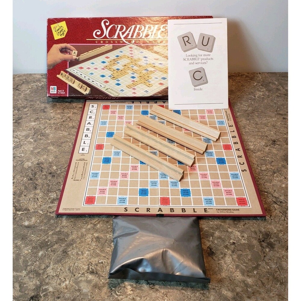 Vintage Milton Bradley 1989 Scrabble Crossword Game Complete